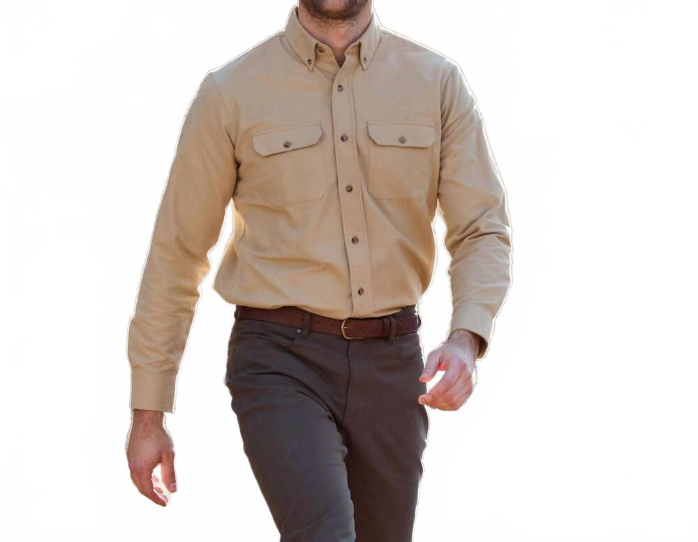NEW TOM BECKBE hartwell moleskin shirt in tan